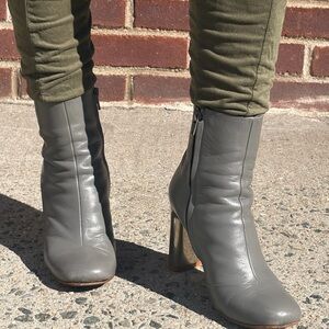 Celine Gray Leather Boots